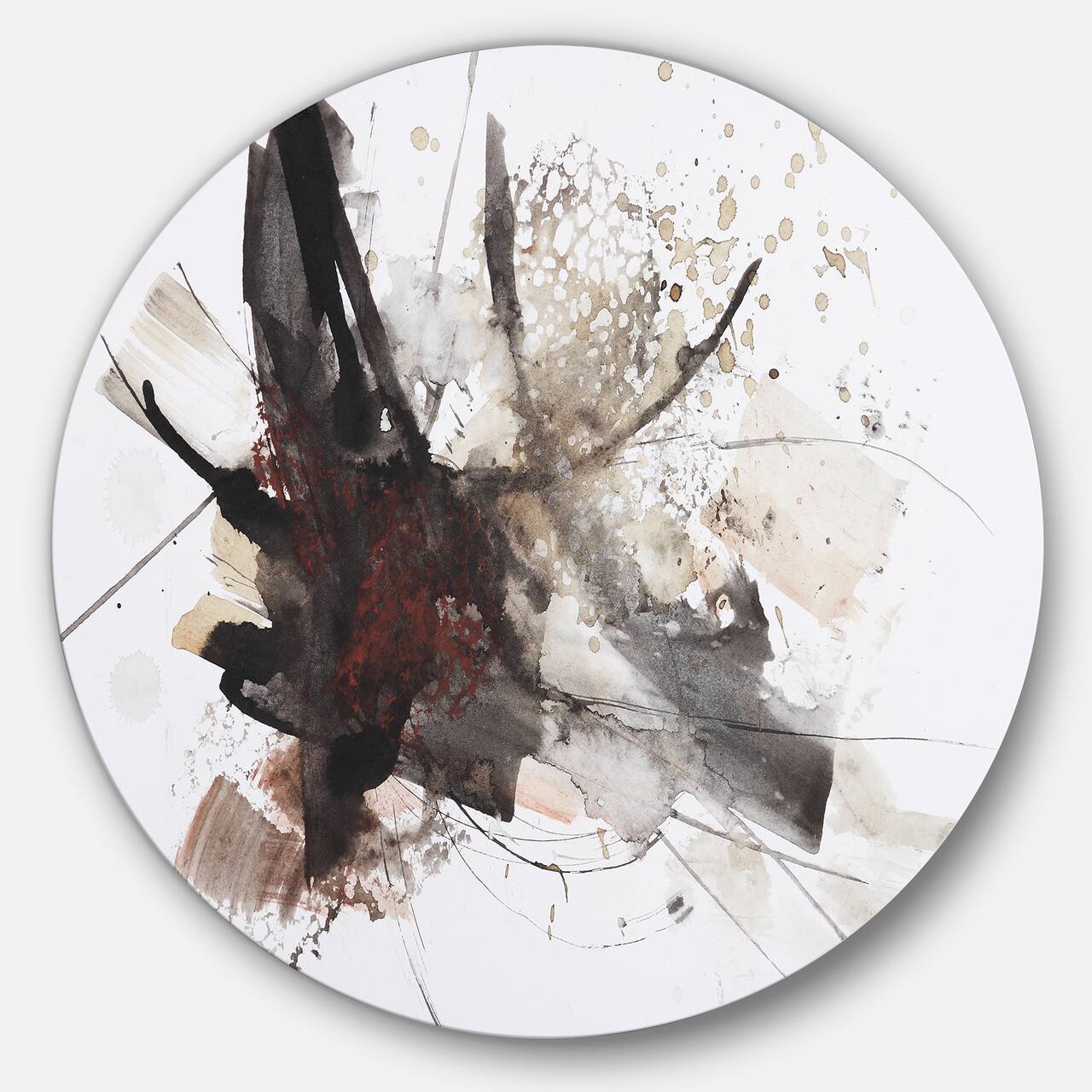 Designart - Artistic Splash' Landscape Circle Metal Wall Art